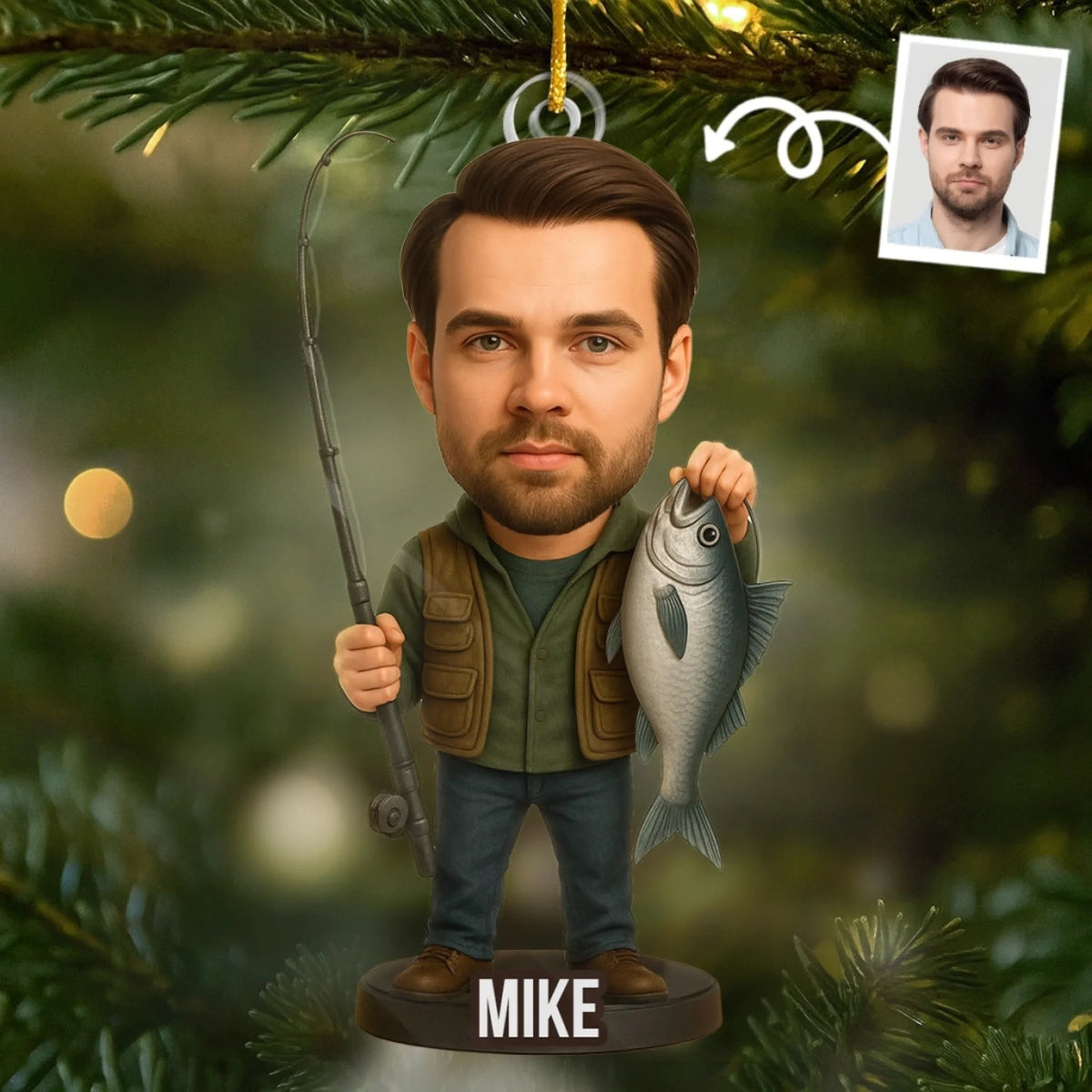 Custom Photo Personalized Christmas Birthday Fishing Gifts For Fisherman - Master Angler
