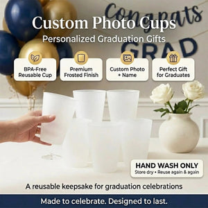 Class Of 2026, Custom Your Photo And Your Name Graduation Cups, Personalized Graduation Gift