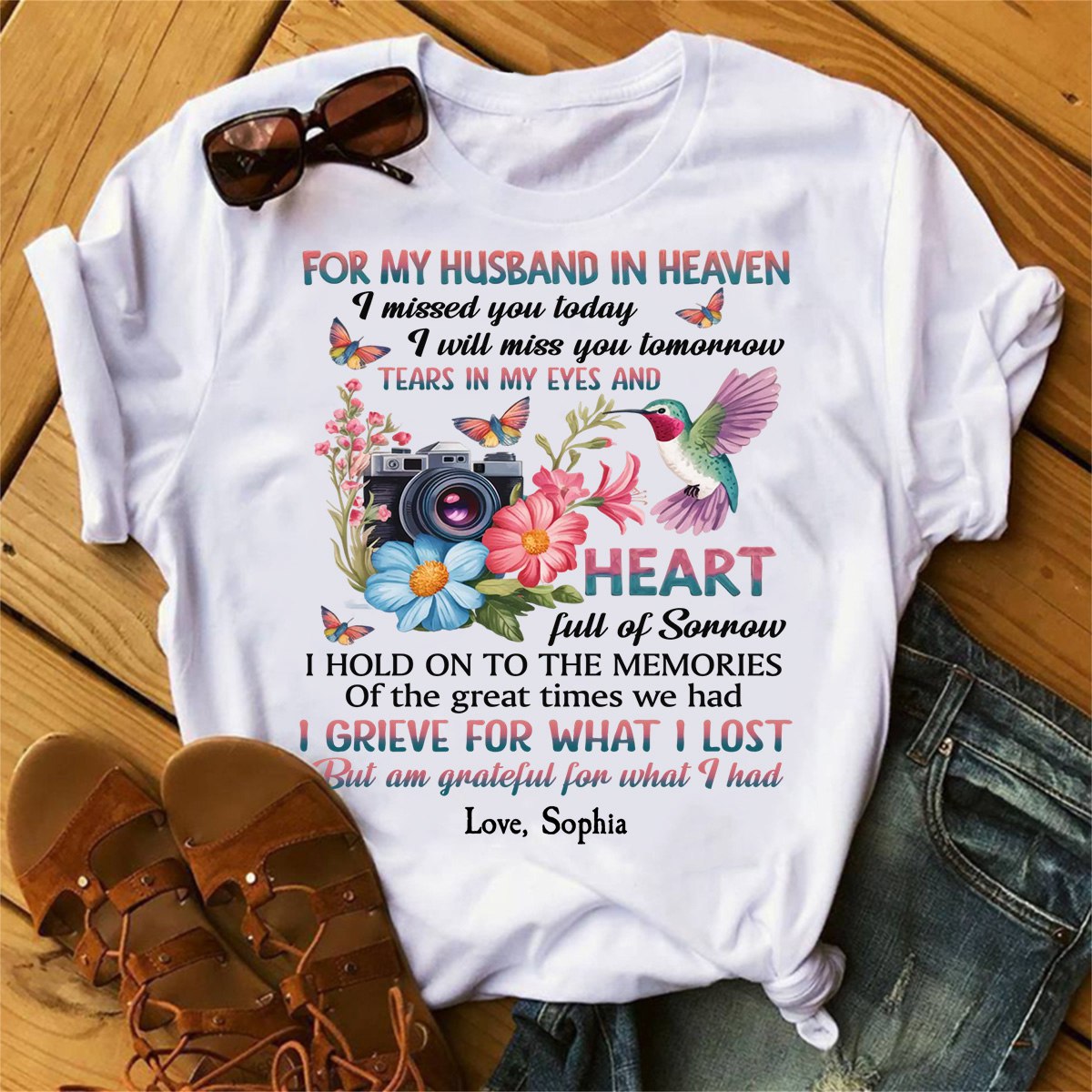 Missing You Every Day, Loving You Always - Memorial Personalized Pure Cotton T-Shirt