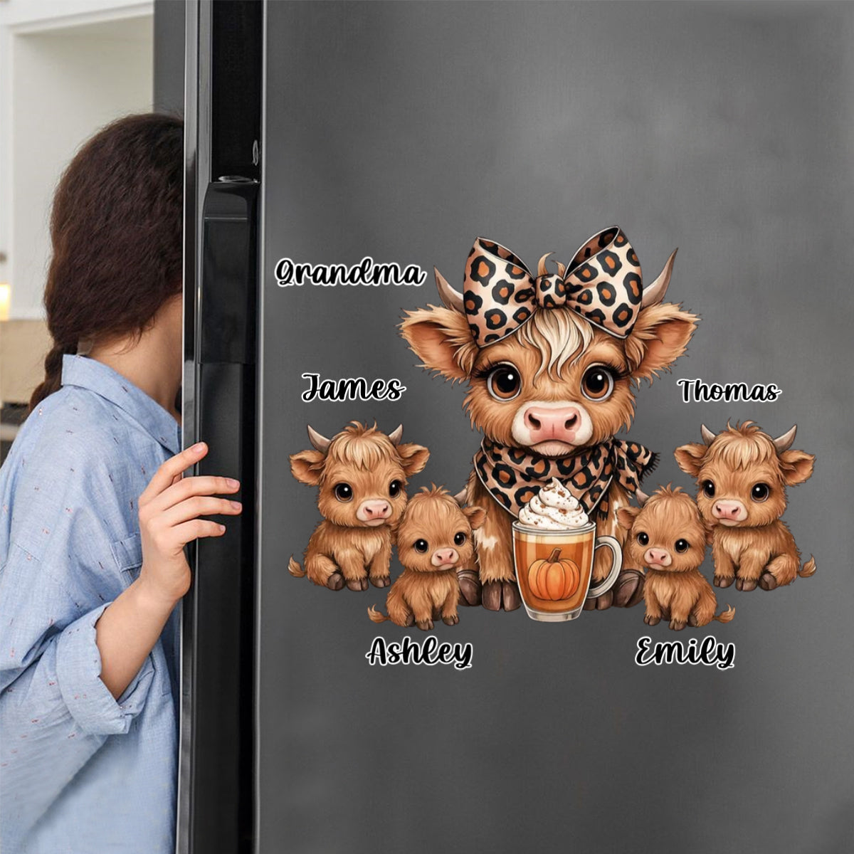This Mama Grandma Loves Her Herds – Personalized Highland Cow Family Decal