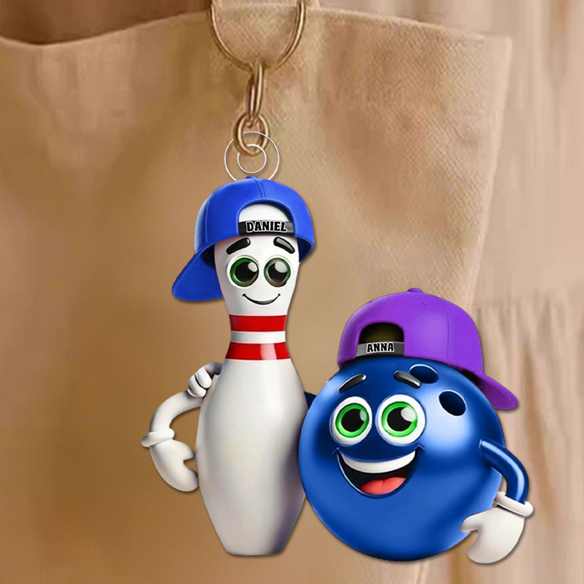 Custom Name Bowling Personalized Acrylic Keychain Gift for Bowling Lover