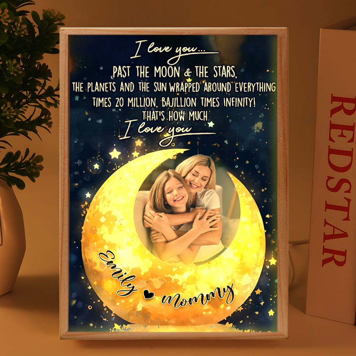 Personalized  I Love You Past The Moon Canvas