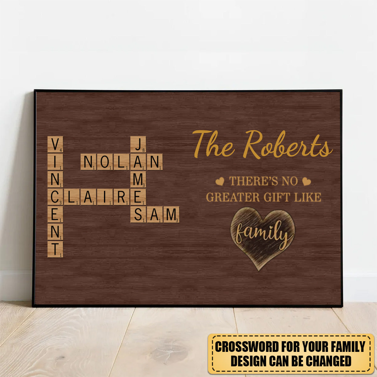 Personalized Poster-Family Whole Lot Of Love Crossword Puzzle Art - Captured In A Moment