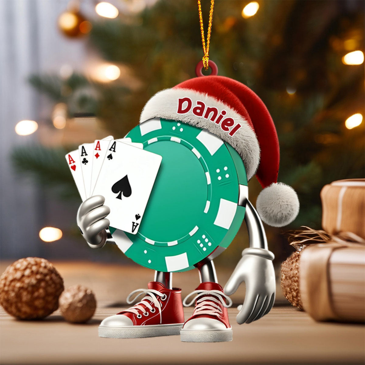 Poker Christmas Ornament, Personalized Ornament