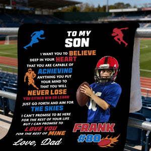 Custom Photo Personalized American Football Blanket Gift for American Football Player