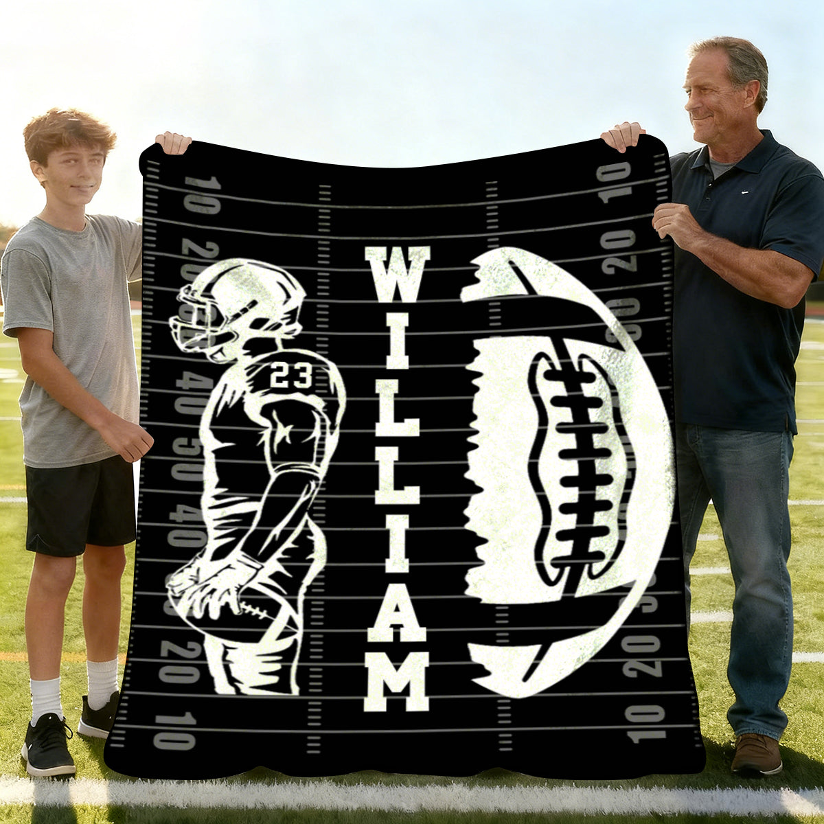 Custom Football Blanket With Name And Number