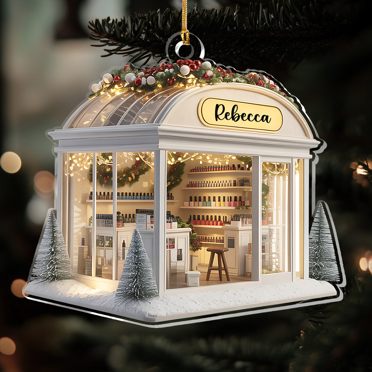 Personalized Nail Salon Acrylic Ornament