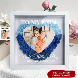 Personalized  I Love You Every Day Flower Shadow Box Gift for Mom