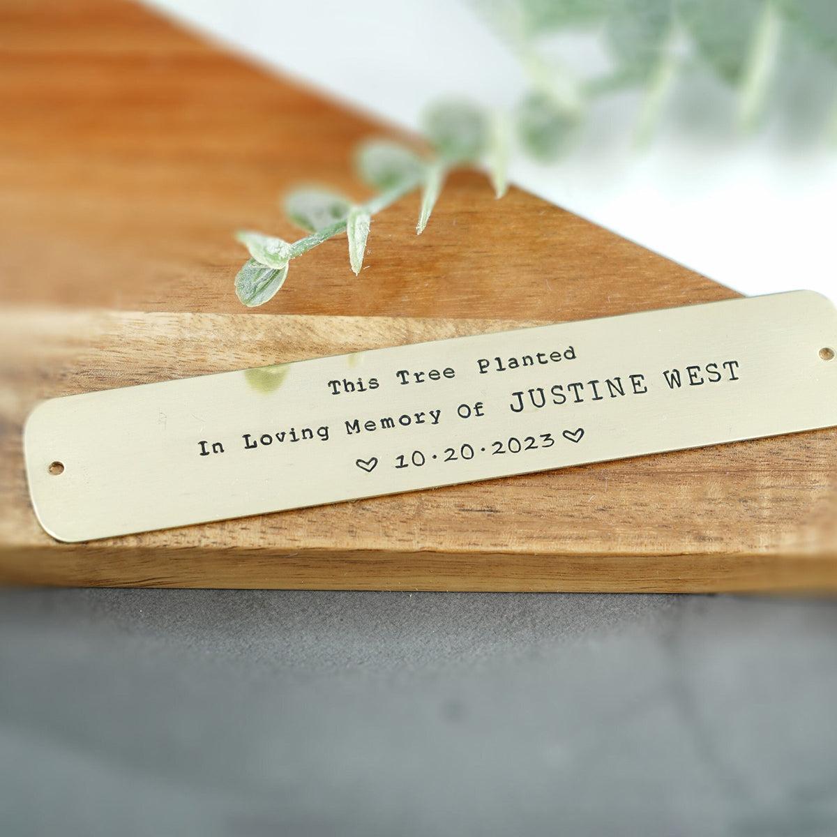 Personalized Memorial Plaque, Name plate, Handstamped Memorial tags, Metal Lables, Metal Name plate, Bench Plaque