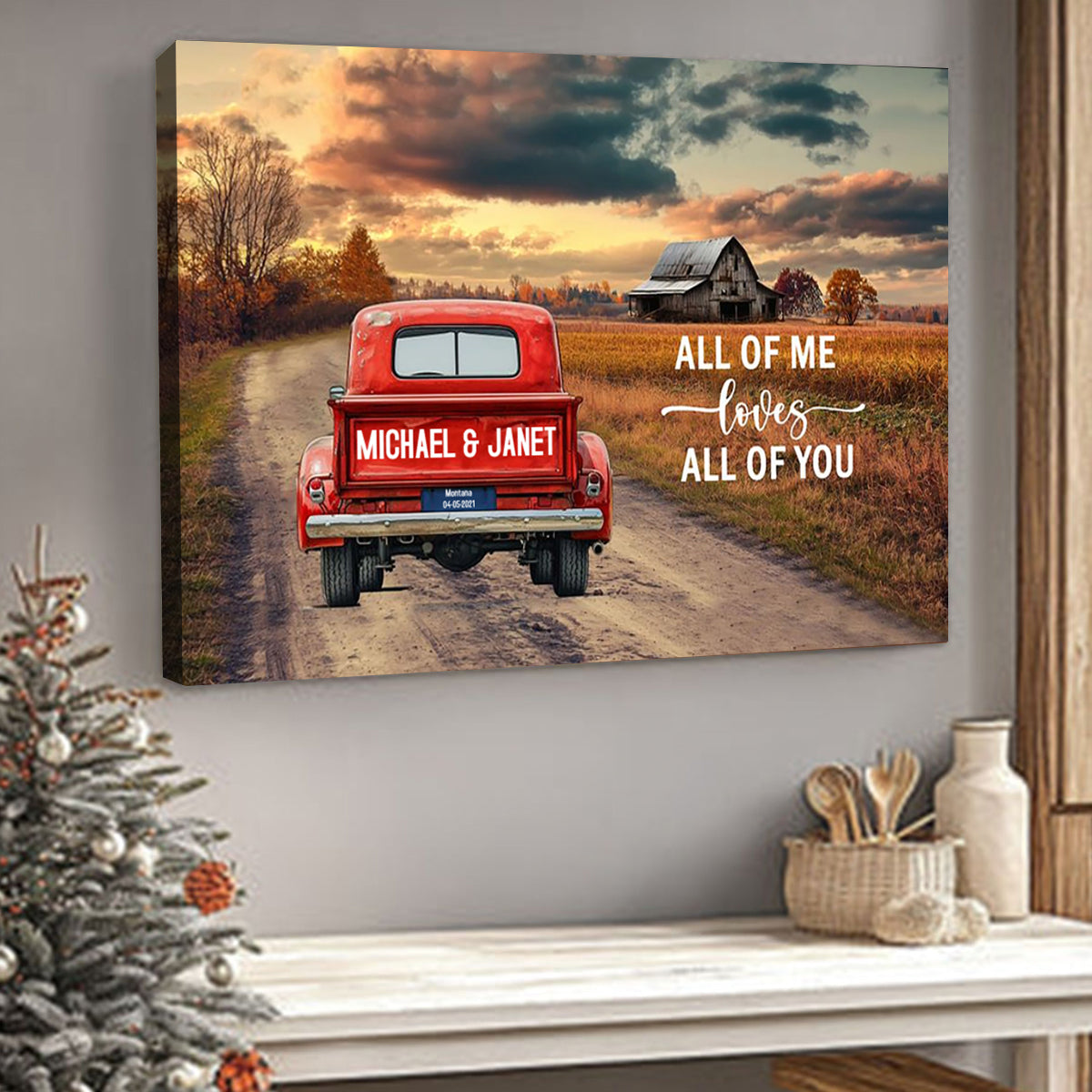 All Of Me Loves All Of You Personalized Canvas Print Wall Art