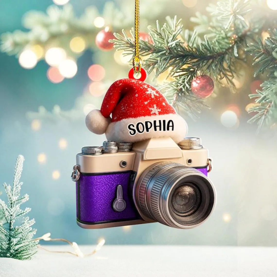 Personalized Camera Christmas Ornament Photographer Gift