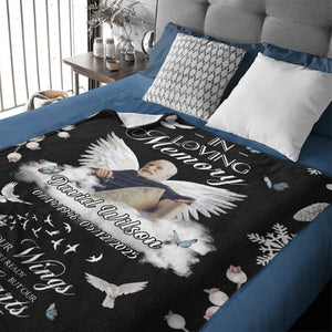 Custom Photo In Loving Memory Memorial Blanket -  Personalized Blanket Gifts for Loved one
