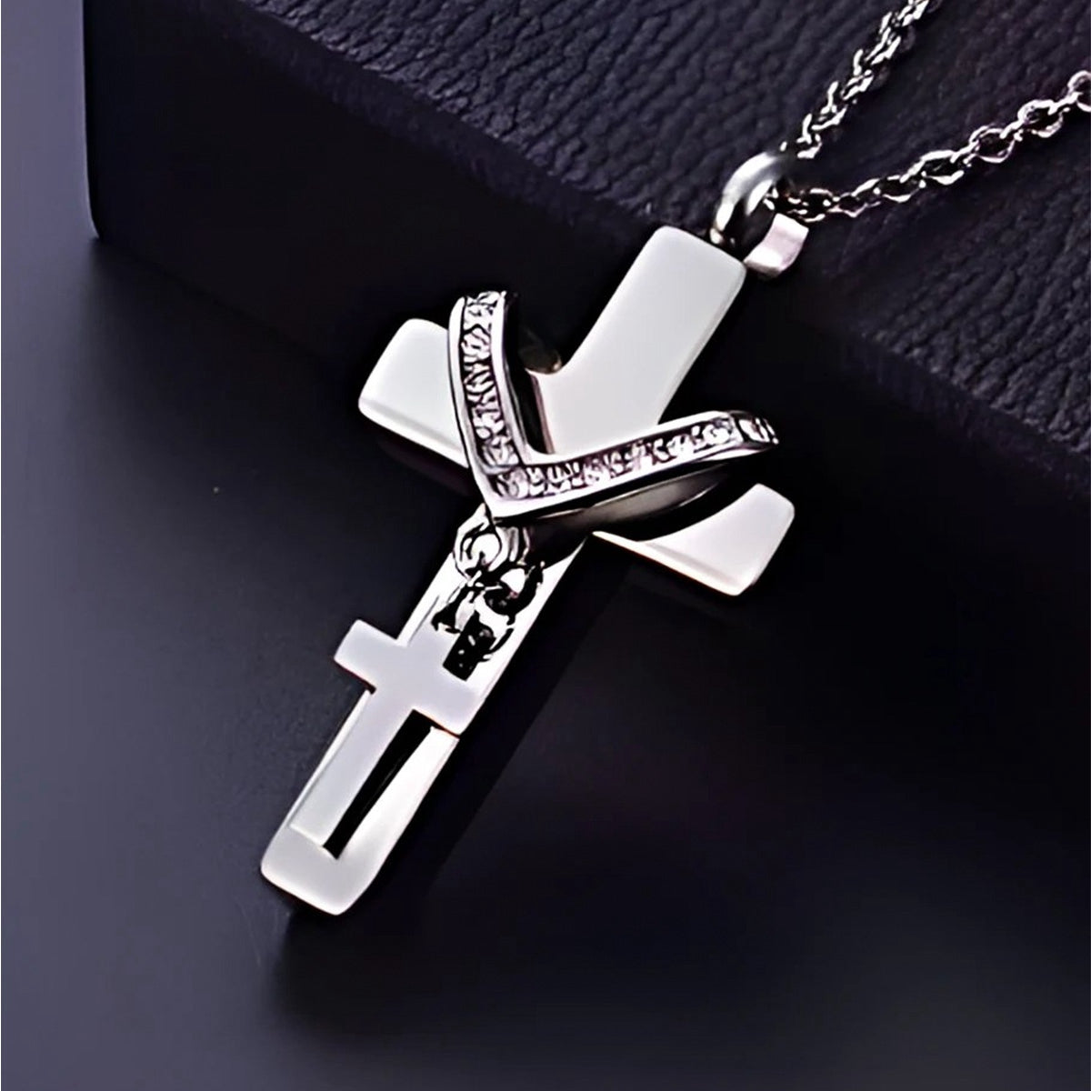 Eternal Embrace Memorial Cross Urn Necklace