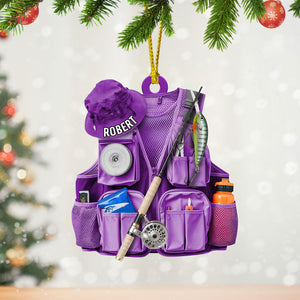 Personalized Bass Fishing Acrylic Ornament Fisherman Keepsake