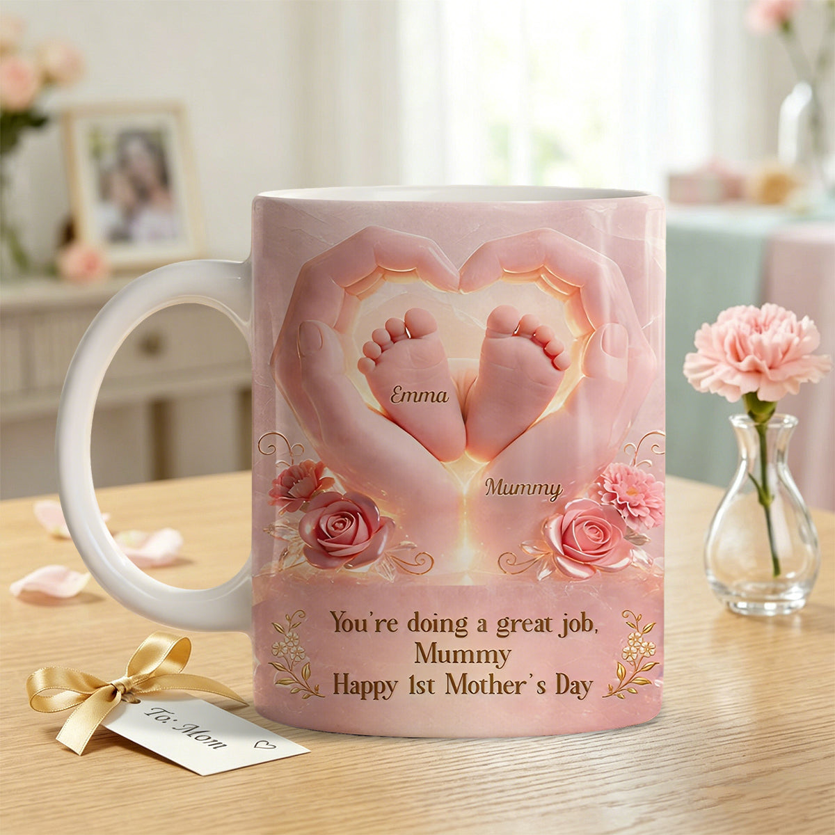 Personalized 1st Mother's Day Mug – "Happy 1st Mother's Day" For Mum From Baby