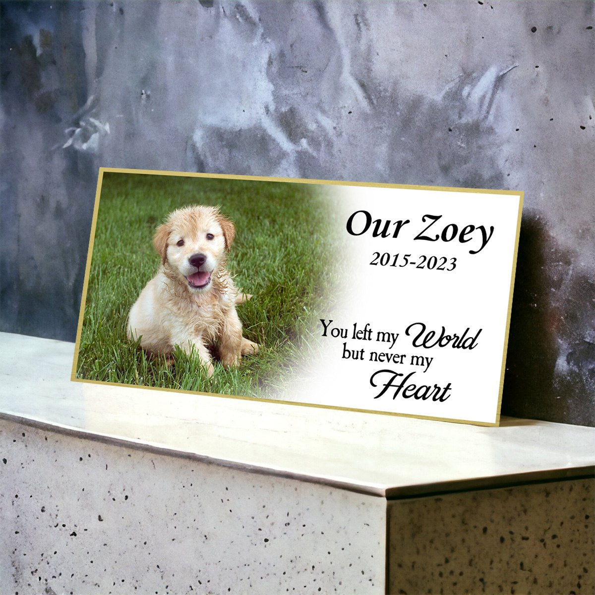 Pet Memorial Plaque, Personalized Photo Commemorative Urn Plaque