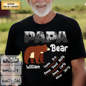 Personalized Papa Bear Pure Cotton T-Shirt Gift For Father