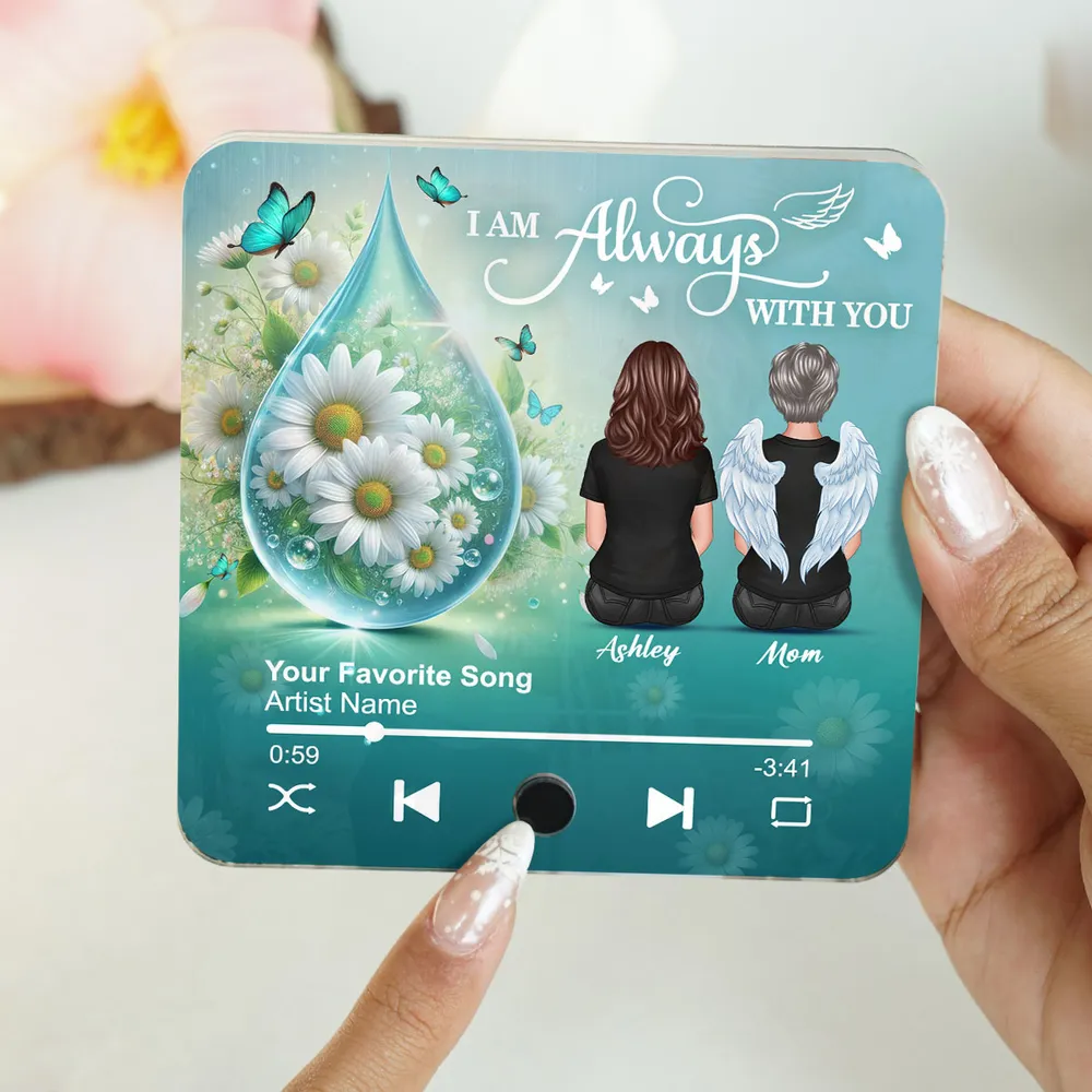 Realistic Teardop Family Members Memorial Personalized Music Fridge Magnet