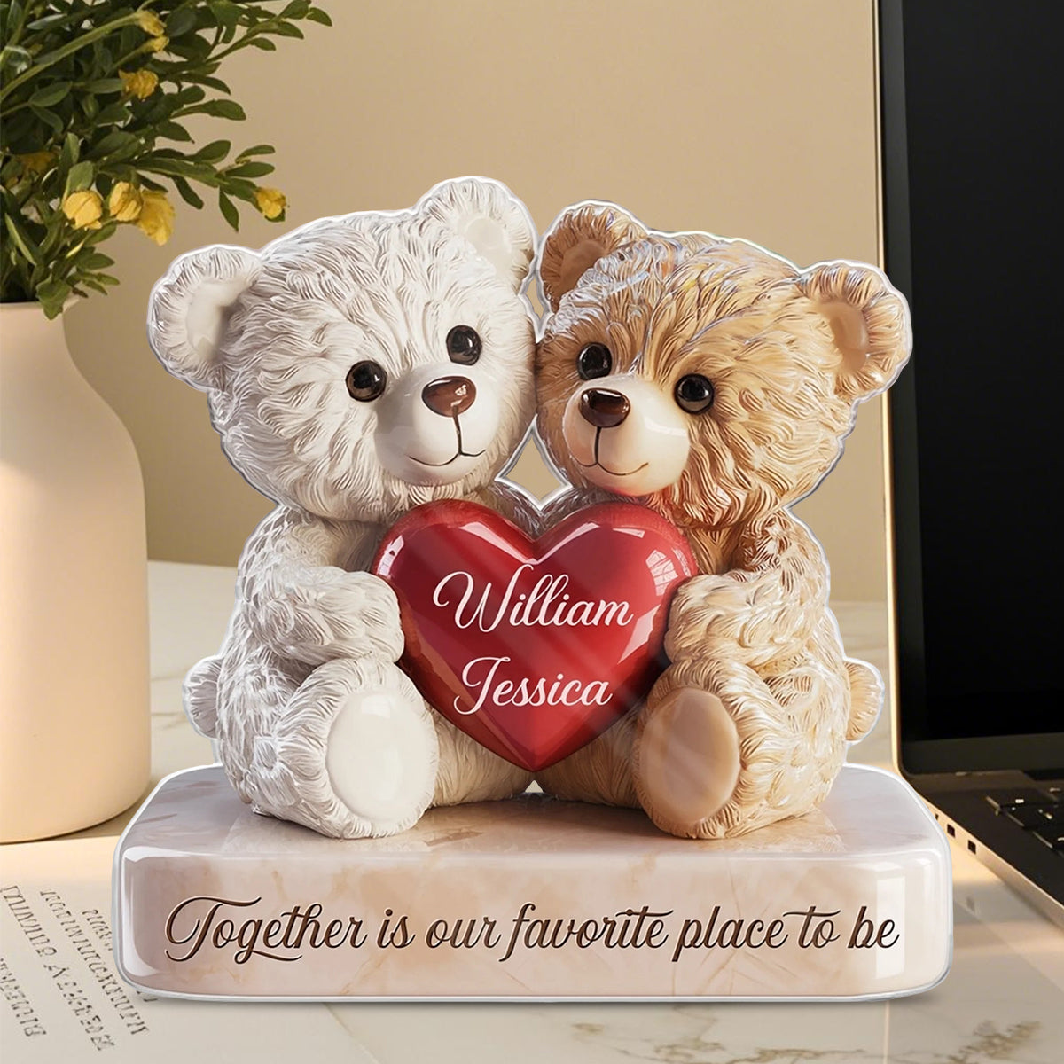 Love Cuddled Up In One Hug - Couple Personalized Acrylic Plaque Custom Shape - Gift For Husband Wife, Anniversary