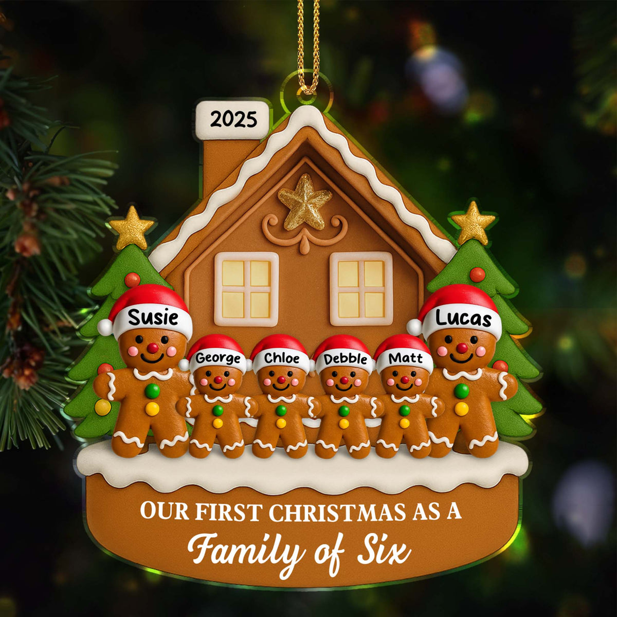 Our First Christmas As A Family Personalized House Acrylic Ornament
