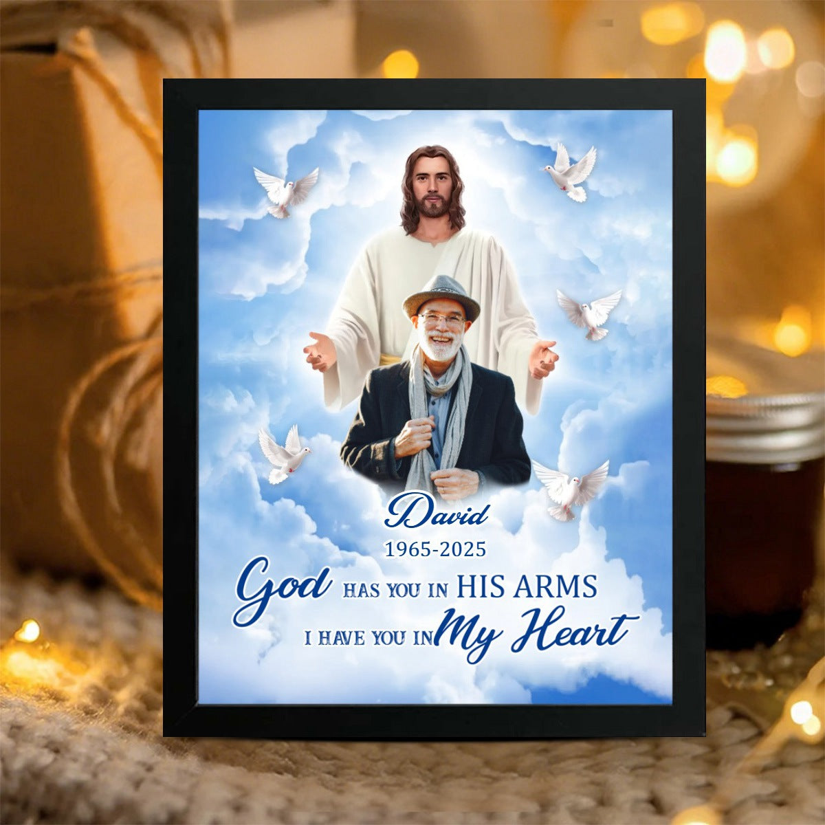 Custom Photo God Took You Home To Be With Him Personalized Memorial Picture Frame