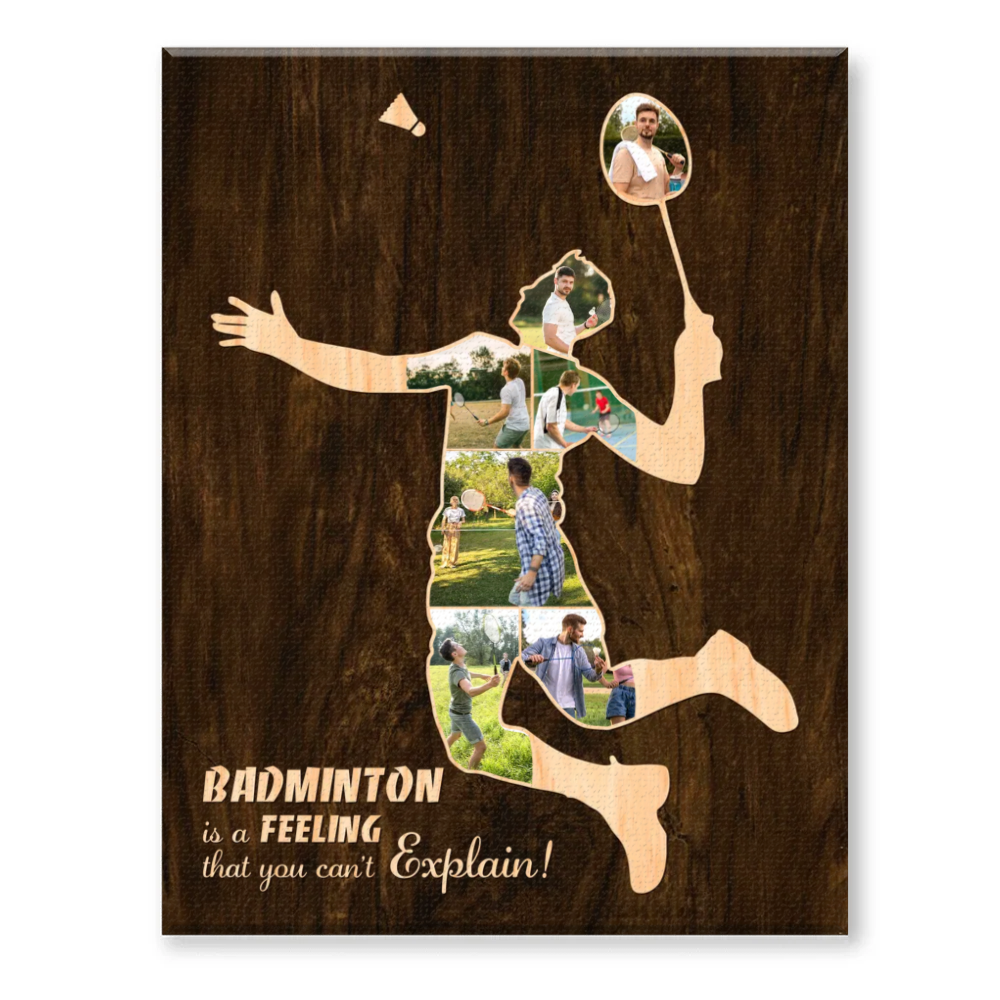 Custom Badminton Player Canvas, Badminton Gifts, Badminton Coach Gift, Personalized Badminton Player Gifts