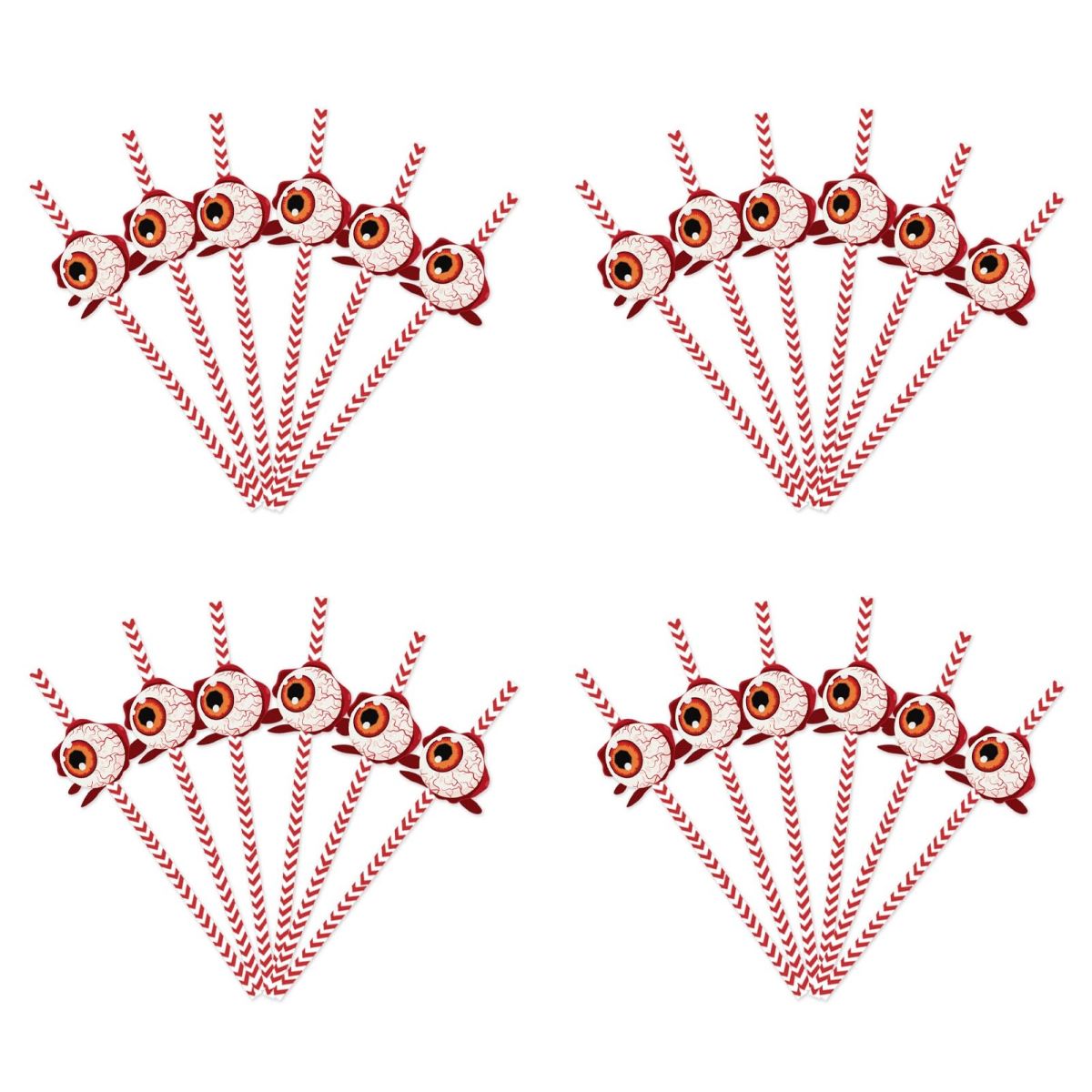 24pcs Halloween Paper Straws Drinking Straws