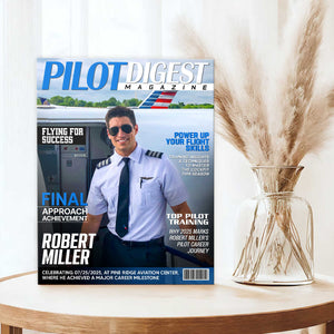 Pilot Magazine Cover Canvas, Custom Pilot Magazine Cover Photo, Unique Gift For Pilot, Pilot Digest Gift