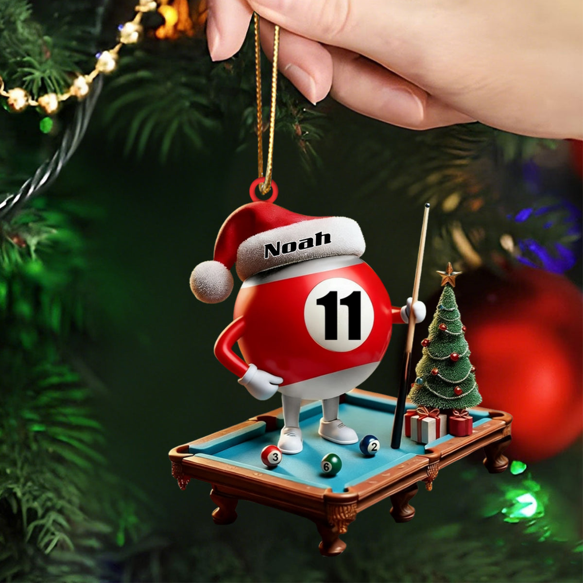 Personalized Name Billiard Ornament, Billiard Lover,Christmas Gift