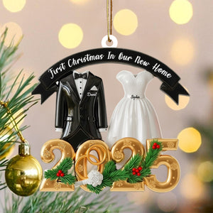 Christmas Couple Acrylic Ornament - Personalized Gift For Couple