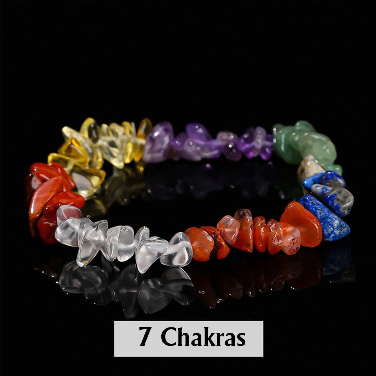 Natural chakra bracelet ,Colored bead bracelet ,Crystal stone piece elastic