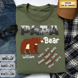 Personalized Papa Bear Pure Cotton T-Shirt Gift For Father