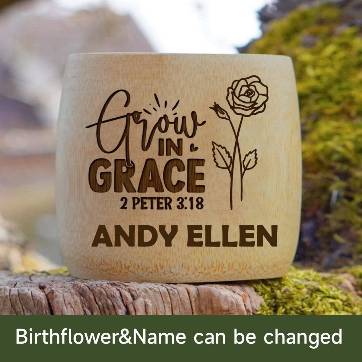 Grow In Grace - Personalized Bamboo Cup