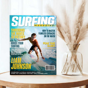 Personalized Surfing Magazine Cover Canvas Unique Gifts For Surfing Lover