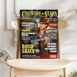Personalized Country Stars Magazine Cover Canvas, Custom Country Stars Photo Canvas, Cool Gift For Music Lover