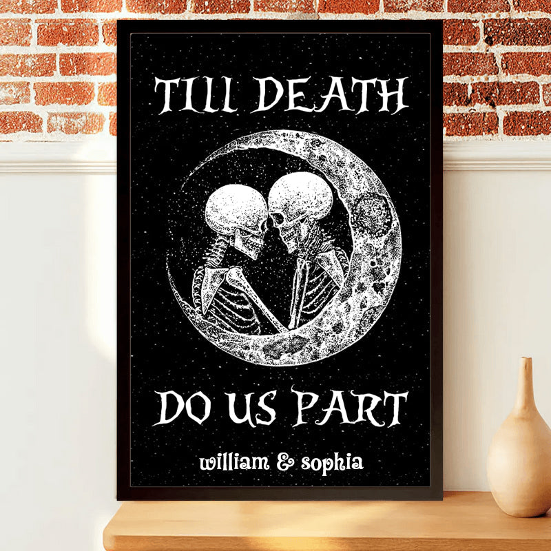I Love You to the Moon and Back- Personalized Skull Couple Poster