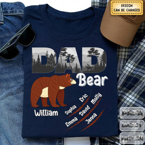 Personalized Papa Bear Pure Cotton T-Shirt Gift For Father