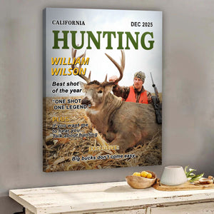 Wild At Heart Custom Photo Hunting Magazine Cover, Personalized Hunting Gifts for Men, Hunting Dad Gift, Funny Hunter Gift for Outdoorsman
