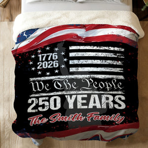 250 Years USA 250th Birthday 1776-2026 Personalized Blanket Gift for Family