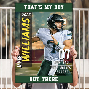 American Football Photo Poster My Heart Is On That Field - Personalized Gift For Football Player