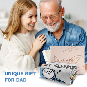 Dad Is Not Sleeping, Personalized Custom Blanket, Funny Dad Blanket Gifts for Husband