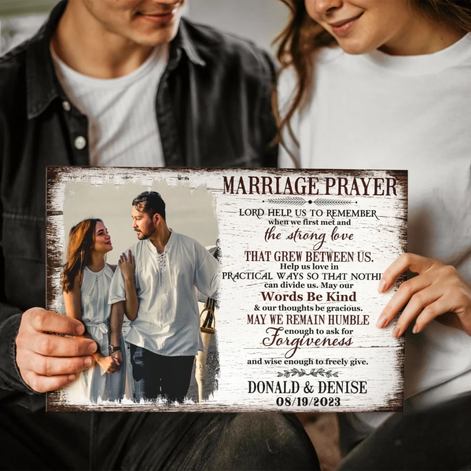 Personalized Canvas Prints, Custom Photo, Gift For Wedding Shower Marriage Prayer Canvas