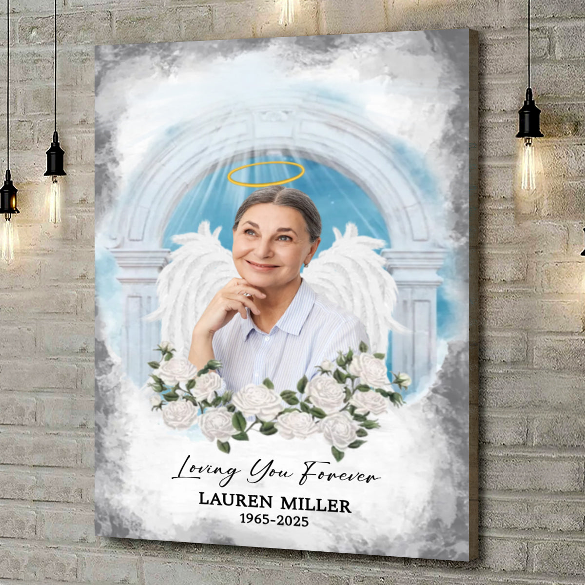 Memorial Personalized Canvas Poster - Custom Photo Sympathy Gifts, Loss Of Loved One, Loving You Forever
