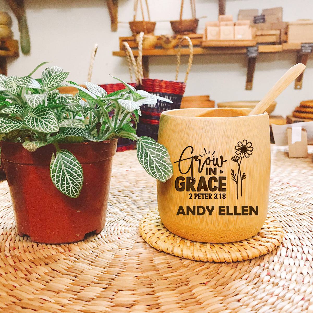 Grow In Grace - Personalized Bamboo Cup