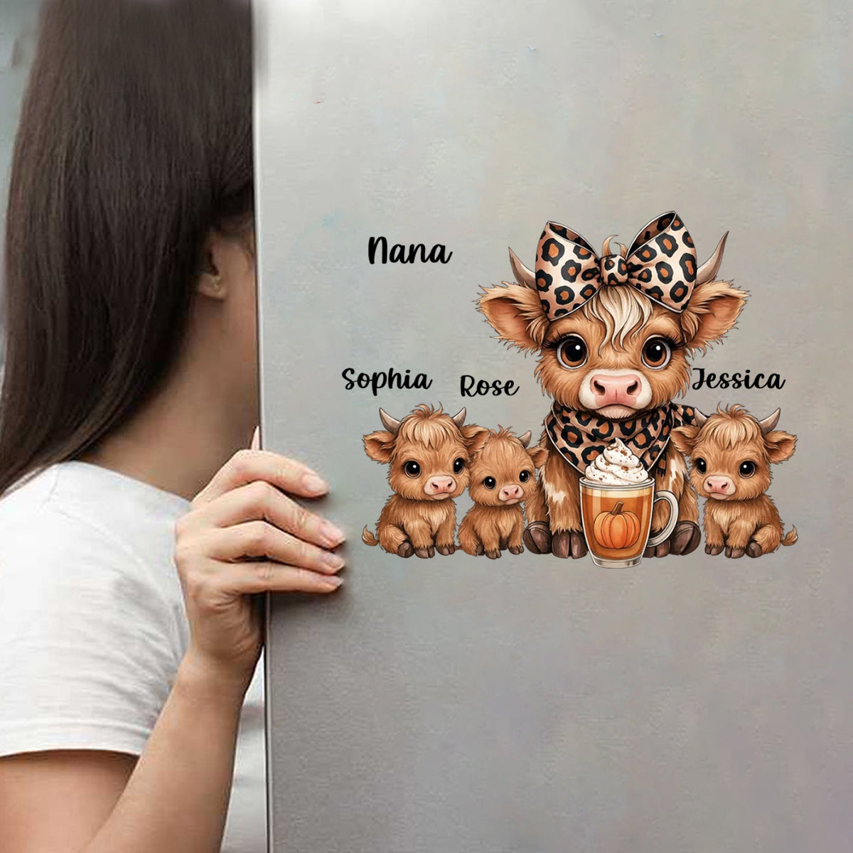 This Mama Grandma Loves Her Herds – Personalized Highland Cow Family Decal