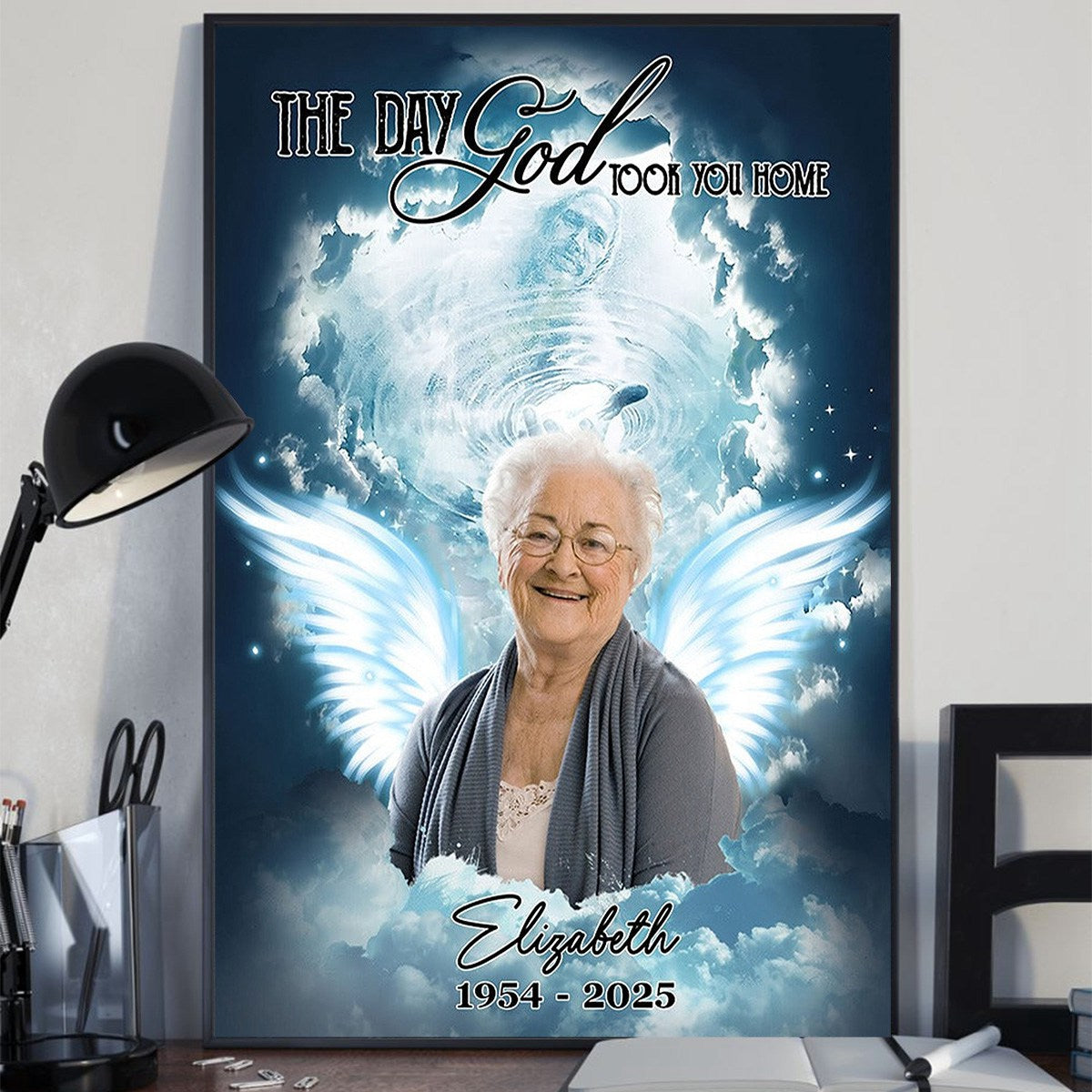 Custom Photo The Day God Took You Home - Personalized Memorial Canvas