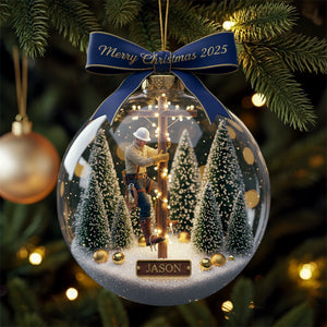 Honoring the Lineman Christmas Ornament Personalized Gifts For Lineman
