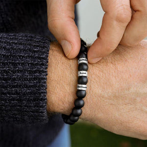 Personalized Men Beaded Bracelet,Custom 1-8 Name