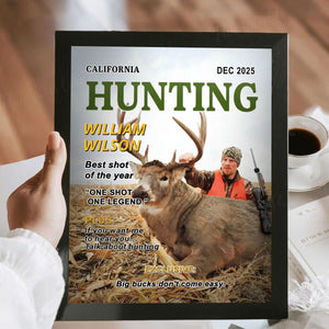 Wild At Heart Custom Photo Hunting Magazine Cover, Personalized Hunting Gifts for Men, Hunting Dad Gift, Funny Hunter Gift for Outdoorsman