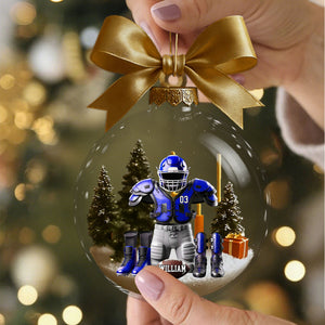 Personalized Custom Name Rugby Football Transparent Ornament